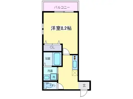 フジパレス遠里小野サウス(1K/2階)の間取り写真