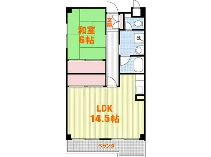 サンハイツ近江(1LDK/3階)の間取り写真