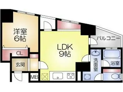 セレッソコート真田山アクティア(1LDK/11階)の間取り写真