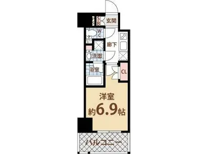 エグゼ北大阪(1K/13階)の間取り写真