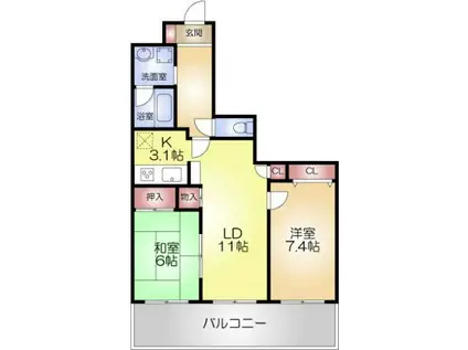 ダイアパレス今福鶴見(2LDK/3階)の間取り写真