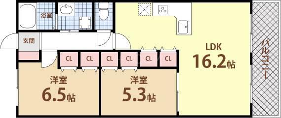 藤和シティホームズ大阪城北(2LDK/11階)の間取り写真