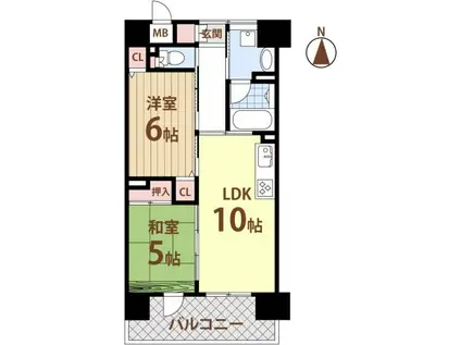 エイジングコート千里丘PL(2LDK/12階)の間取り写真