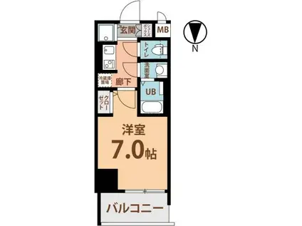 サムティ難波VIVO(1K/10階)の間取り写真