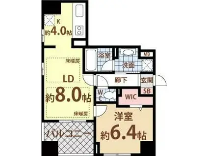 セレッソコート靱公園北PL(1LDK/5階)の間取り写真