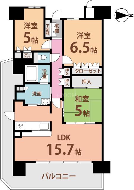 ベリスタ吹田山手町PL(3LDK/地下階)の間取り写真
