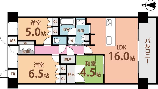 アークレジデンス吹田千里丘PL(3LDK/地下階)の間取り写真