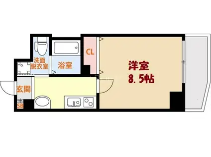 JPレジデンス大阪城東PLL(1K/地下階)の間取り写真