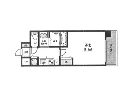 ララプレイス新大阪シエスタFNA(1K/地下階)の間取り写真