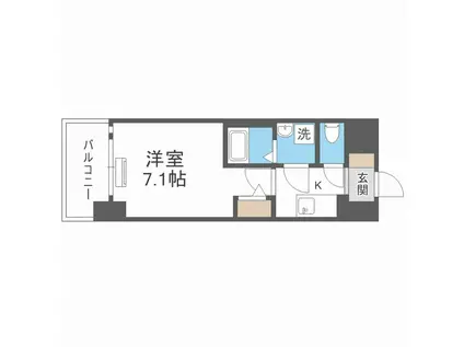 エスリード京橋グランテラスFNB(1K/地下階)の間取り写真