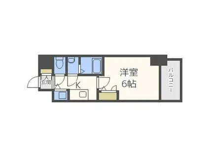 エスリード京橋グレイスFNA(1K/地下階)の間取り写真