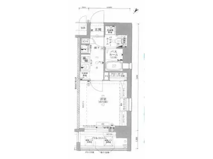 ジュネーゼグラン福島ミラージュFNA(1K/地下階)の間取り写真