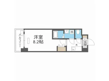 ララプレイス大阪ウエストゲートFNA(1K/地下階)の間取り写真