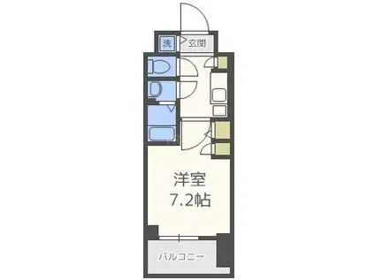 スワンズ谷町セントシティFNA(1K/地下階)の間取り写真