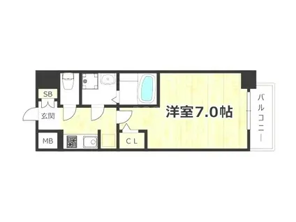 サムティ姫島FELICETOFNA(1K/地下階)の間取り写真