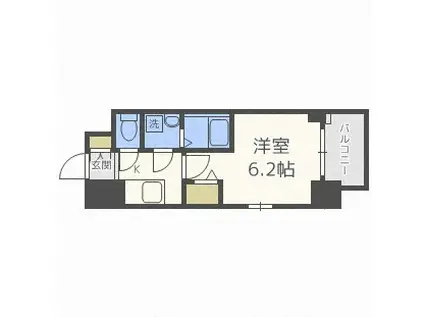 エスリード中之島ザ・コアFNA(1K/地下階)の間取り写真