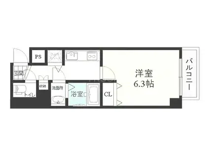 インザグレイス塚本ソレイユFNA(1K/地下階)の間取り写真