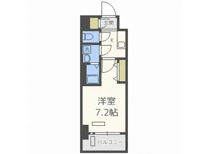 レジュールアッシュOSAKA今里駅前FNA(1K/地下階)の間取り写真