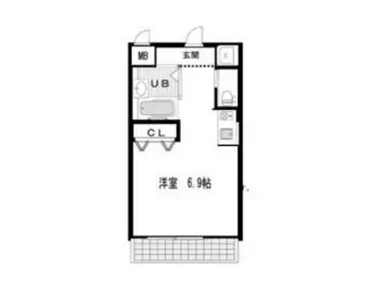 シエテ矢田(1K/3階)の間取り写真