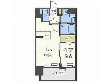 レオンコンフォート難波南ⅡUMM(1LDK/地下階)の間取り写真