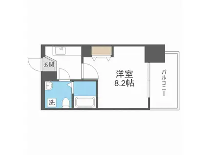 リヴィアス難波ルーチェUMM(1K/地下階)の間取り写真