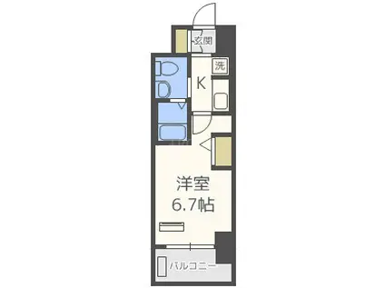 エステムコート阿波座プレミアムUMM(1K/地下階)の間取り写真