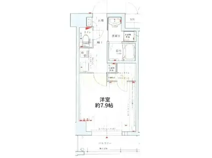 アクアプレイス天王寺EYEUMM(1K/地下階)の間取り写真