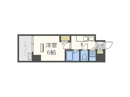 アドバンス大阪城レガーレUMM(1K/地下階)の間取り写真