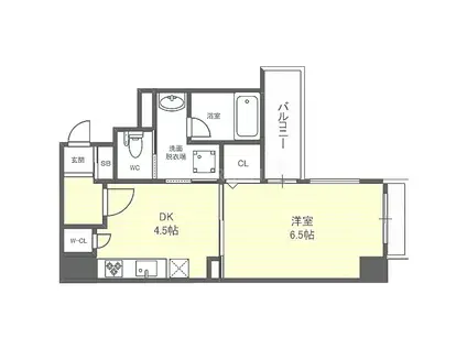 プレサンスNEO心斎橋UMM(1DK/地下階)の間取り写真