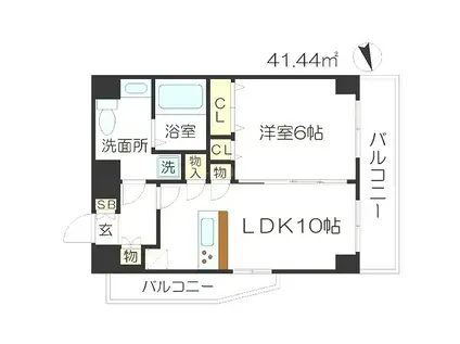ラナップスクエア中之島公園UMM(1LDK/地下階)の間取り写真