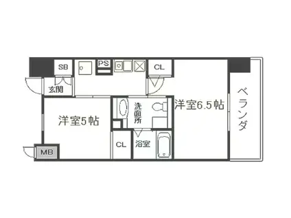 エステムプラザ梅田・中崎町ⅲツインマークスノースレジデンスUMM(2K/地下階)の間取り写真