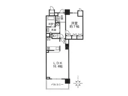 ローレルスクエア尼崎ルネ・ガーデンテラスUMM(1LDK/地下階)の間取り写真