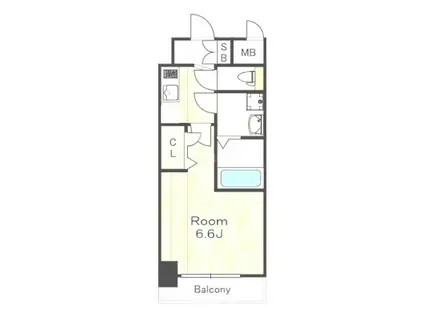 レジュールアッシュTAISHO LEGA UMM(1K/地下階)の間取り写真