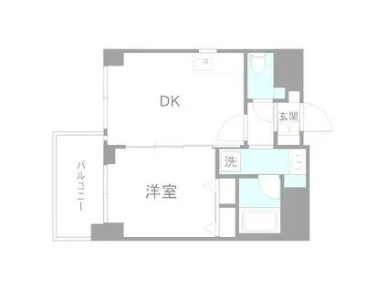 エステムコート難波ⅥエントFNA(1DK/地下階)の間取り写真