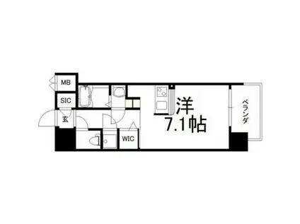 レジュールアッシュ桜宮エクシードUMM(1K/地下階)の間取り写真