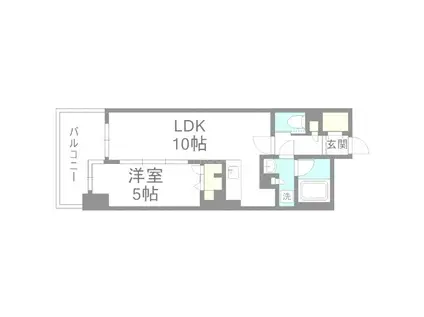 グランアッシュ江坂UMM(1LDK/地下階)の間取り写真