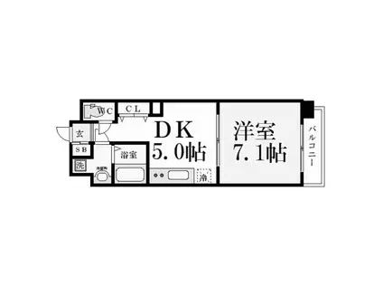 プレサンス野田阪神駅前ザ・ファーストFNA(1DK/地下階)の間取り写真