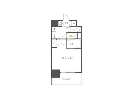 フォーリアライズ阿波座ウエストF(1K/地下階)の間取り写真