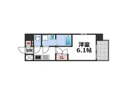 エスリード京橋桜ノ宮公園UMM(1K/地下階)の間取り写真