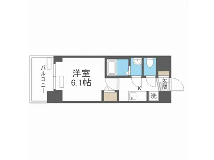 プレサンス南堀江ザ・センスFNA(1K/地下階)の間取り写真