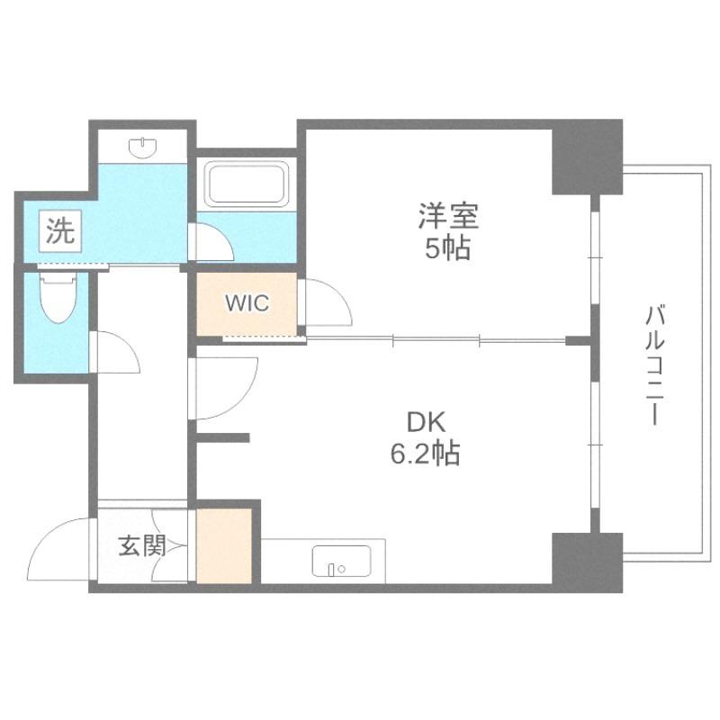 エステムコート北堀江ⅡUMM(1DK/地下階)の間取り写真