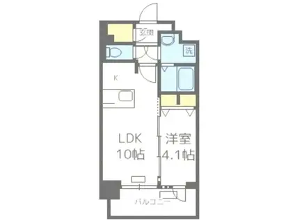 プレサンス新大阪イオリアUMM(1LDK/地下階)の間取り写真