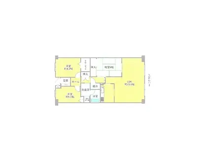 千里中央パークヒルズE棟(3LDK/地下階)の間取り写真