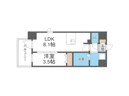 ファステートOSAKAシティゲートFNA(1LDK/地下階)の間取り写真