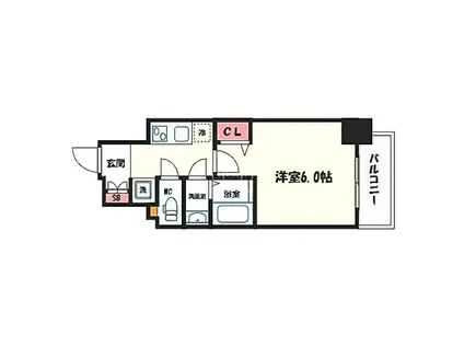 エステムコート心斎橋CENTRAL FNA(1K/地下階)の間取り写真