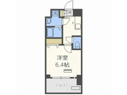 ジアコスモ大阪イーストゲートFNA(1K/地下階)の間取り写真