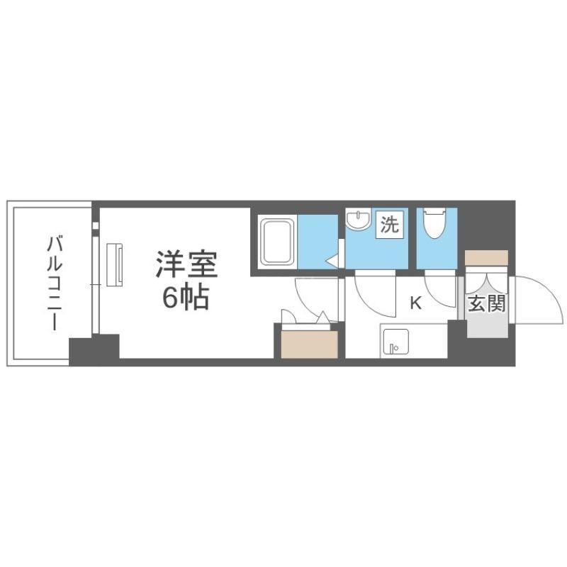 エスリード弁天町ルシェンテUMM(1K/地下階)の間取り写真