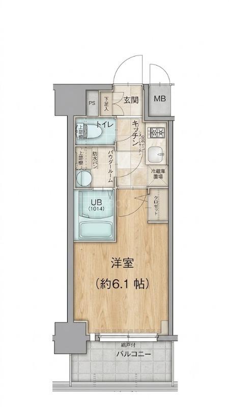 エスリード南森町ラグシスUMM(1K/地下階)の間取り写真