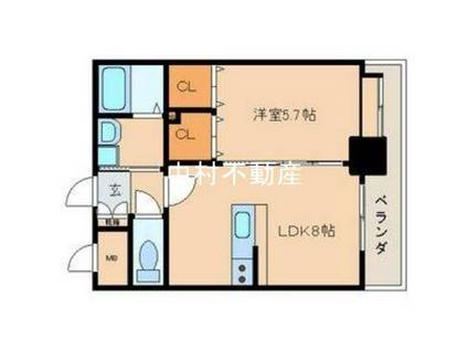 FUSHI BLD(1LDK/3階)の間取り写真