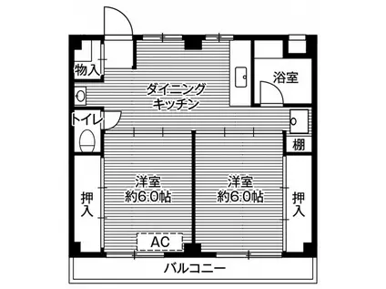 ビレッジハウス鎌ケ谷3号棟(2DK/4階)の間取り写真